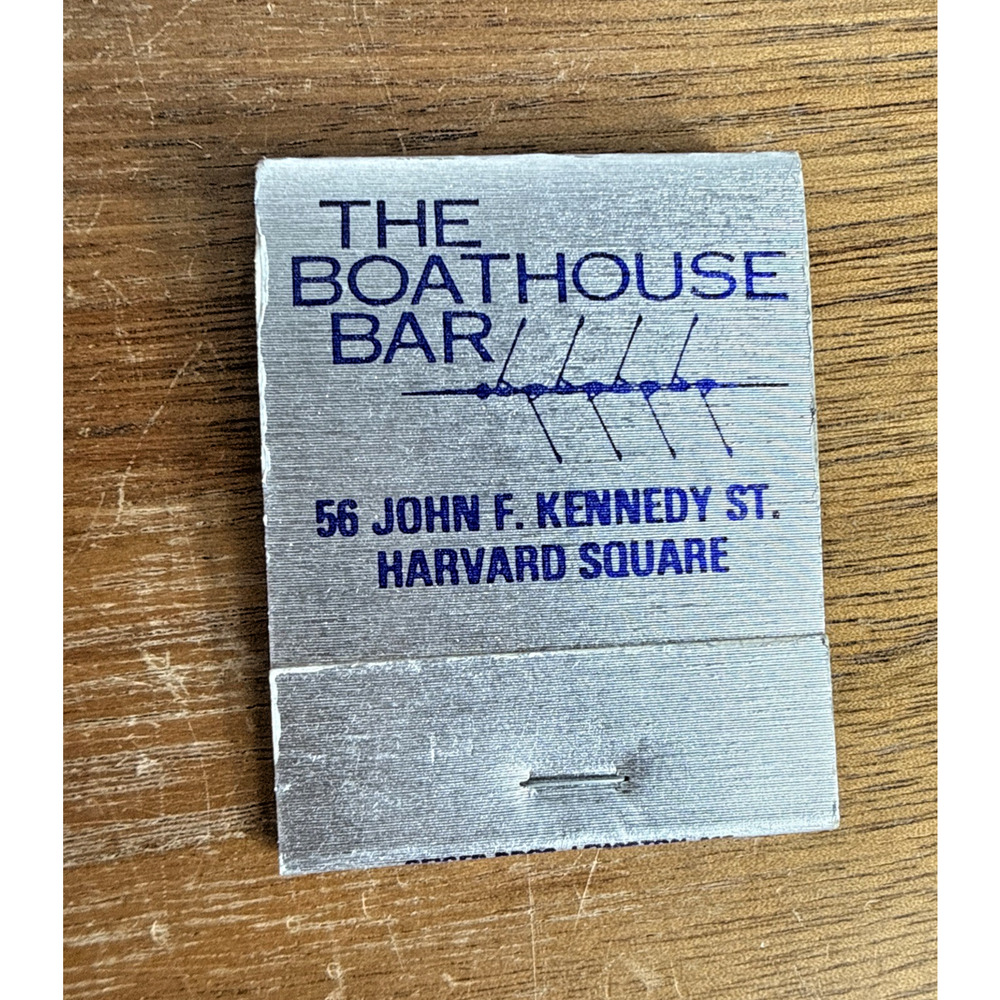 The Boathouse Bar Harvard Square Matchbook 1980s 56 JFK Street Cambridge Vintage